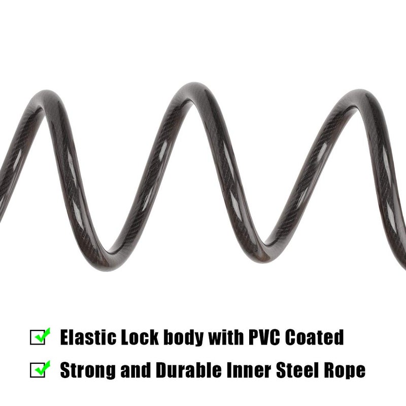 Emoly Bike Lock Cable, High Security 5 Digit Resettable Combination Coiling Bike Cable Lock,Bicycle Cable Lock for Bicycle,Mountain Bike, Scooter Outdoors, 4 Feet x 1.2M, Black - Image 5